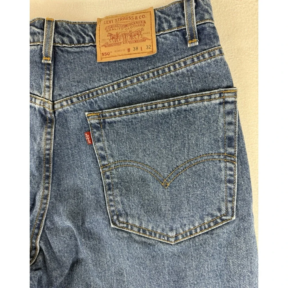 Vintage Levi's 550 Mens 38x32 Relaxed Fit USA 90's Blue Jeans Made In USA‎